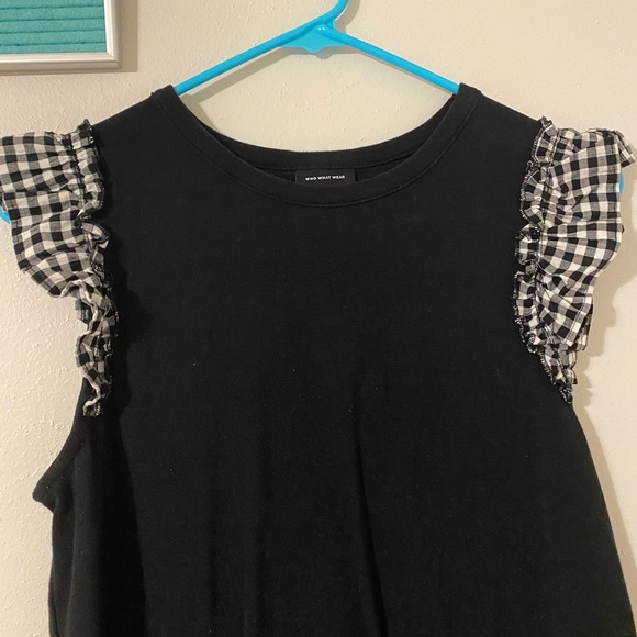 3for$20 black gingham sleeve tank - Picture 2 of 4